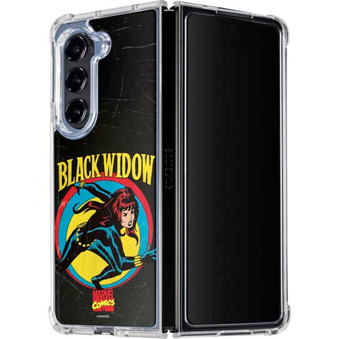 Marvel Classic Comics Black Widow Galaxy Z Fold5 5G Clear Case
